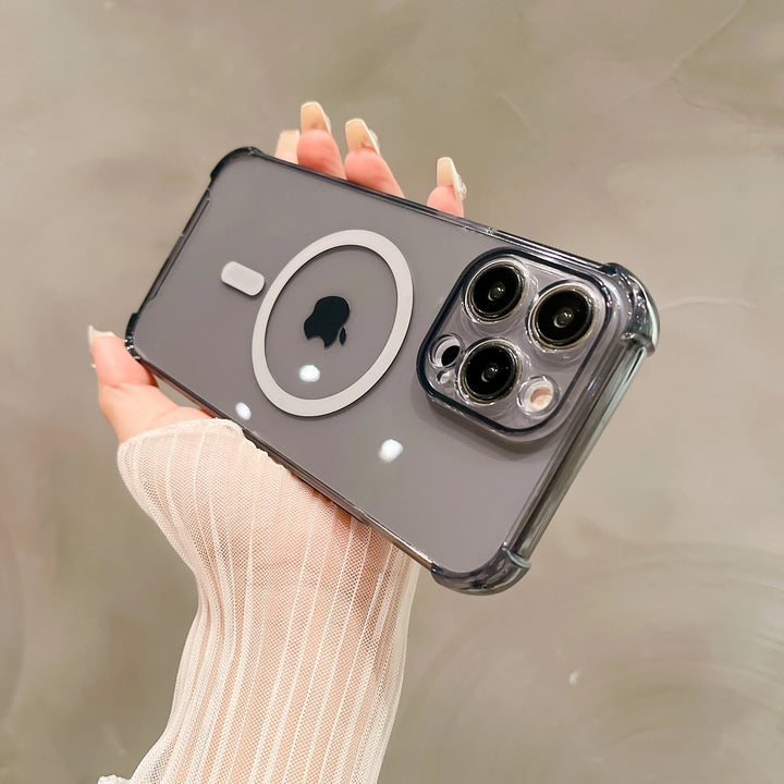 Luxury Shockproof Magnetic Clear Case for iPhone 11 12 13 14 15 Pro Max Plus with Wireless Charger