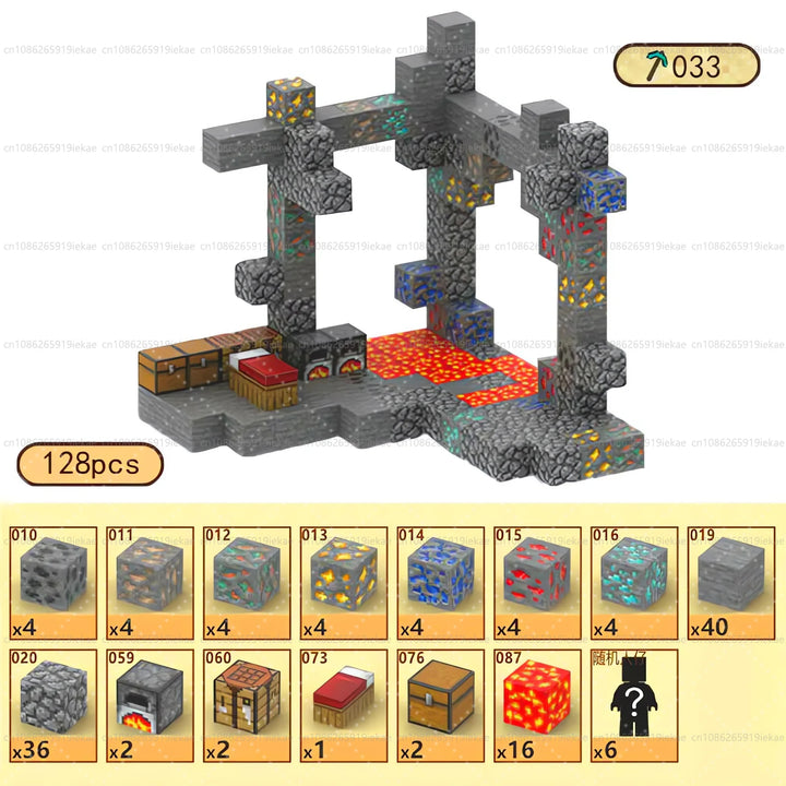 Magnetic Building Block Magnet Cube Mine World Set for Boy Girl Kid Age 3+ DIY Model Children STEM Sensory Toy Christmas Gift