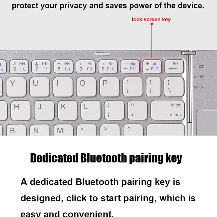 New Wireless Folding Keyboard Bluetooth  With Touchpad For Windows, Android, IOS,Phone,Multi-Function