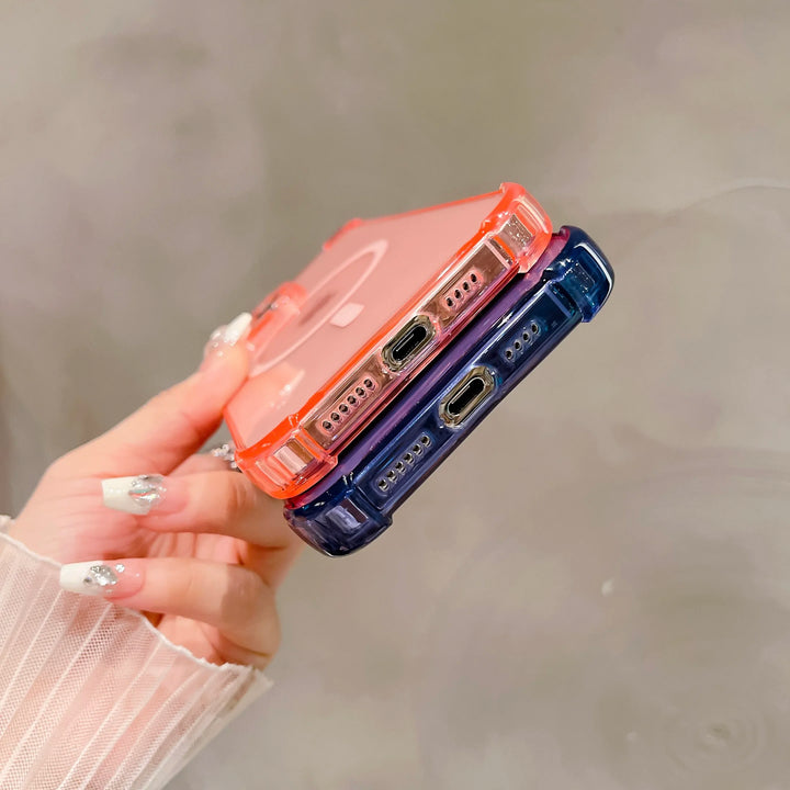 Luxury Shockproof Magnetic Clear Case for iPhone 11 12 13 14 15 Pro Max Plus with Wireless Charger