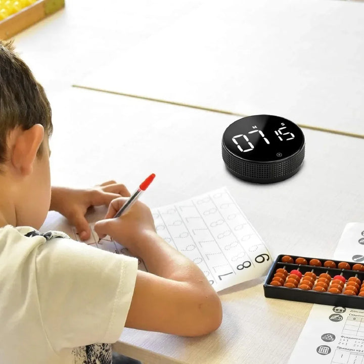 Magnetic LED Digital Timer – Silent Countdown Clock with Rotary Control for Kitchen, Study & Cooking
