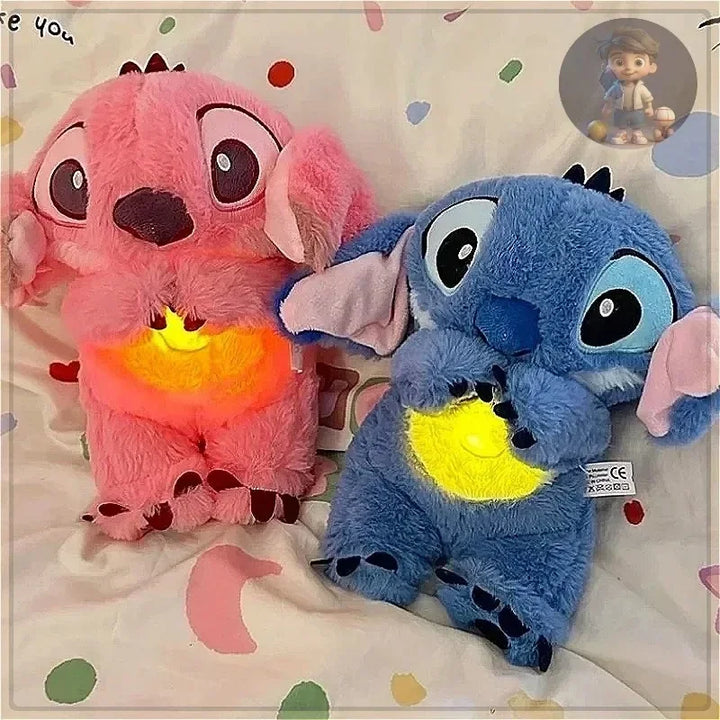 Stitch Soothing Plush Toy – Breathing Light Doll with Music & Air Bag | Baby Sleep Companion