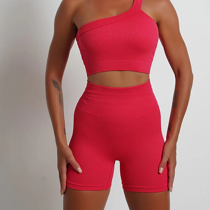 Seamless High-Waist Yoga Set – Workout Leggings & Crop Top for Women