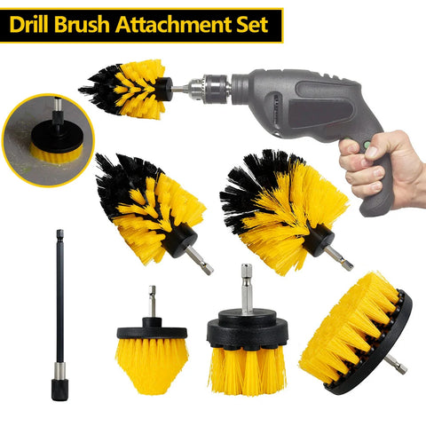 Drill Brush Cleaning Kit – 6-in-1 Scrub Set with Extension Rod