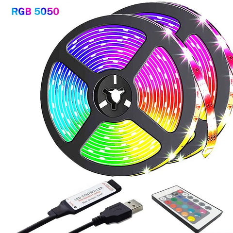"USB LED Strip Light – 5M Color-Changing RGB for TV, Gaming & Parties "