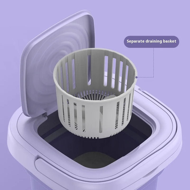 New 8L Mini Portable Foldable Washing Machine with Dryer and Spin for Socks Underwear Panties