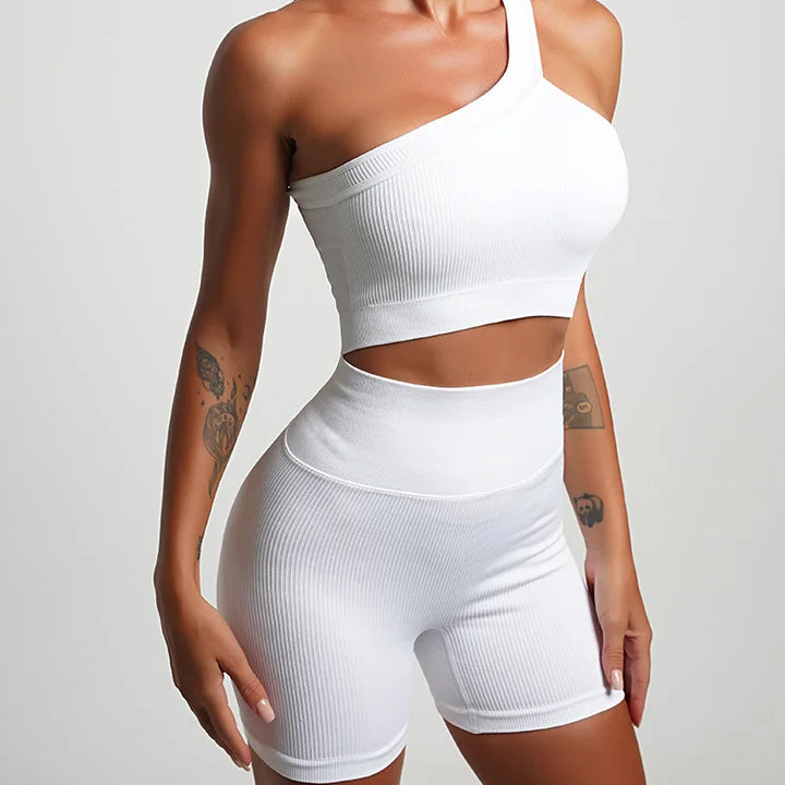 Seamless High-Waist Yoga Set – Workout Leggings & Crop Top for Women