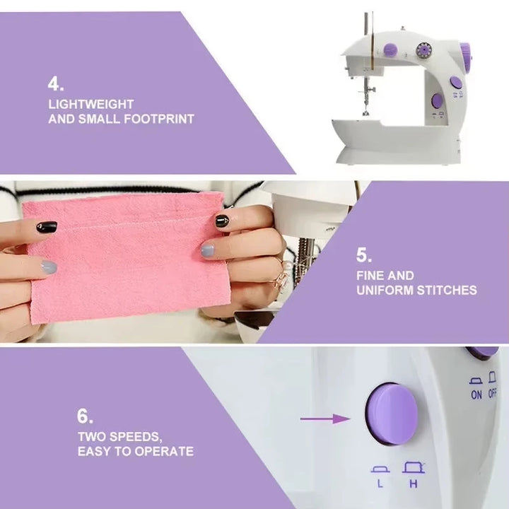 Compact Sewing Machine 202 – With Built-in Light, Cutter & Pedal | Ideal for Beginners