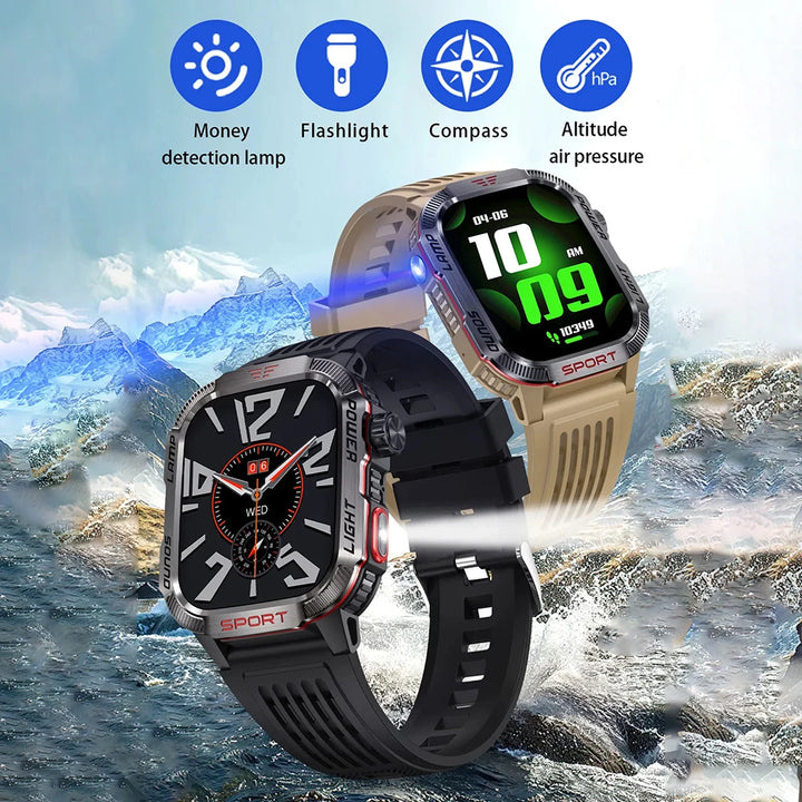 2024 Outdoor Smartwatch with Fitness Tracker & Bluetooth Calls